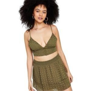 Bar III Smocked Eyelet Top and Skirt Set